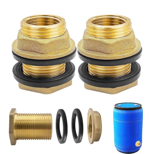 Lot de 2 raccords de réservoir avec filetage extérieur 3/4 x filetage intérieur 1/2 pour robinets, tonneaux d'eau et réservoirs d'eau