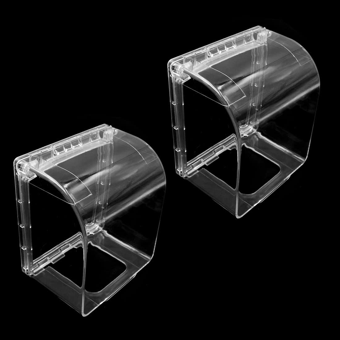 2 Pieces Waterproof Universal Socket Box, 86 Type Socket Switch, Front Box, Waterproof Cover, Plastic Switch (Clear heighten)