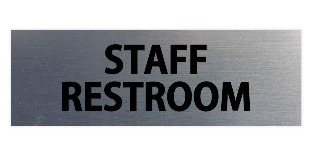 Signs ByLITA Basic Staff Restroom (Brushed Silver) - Large