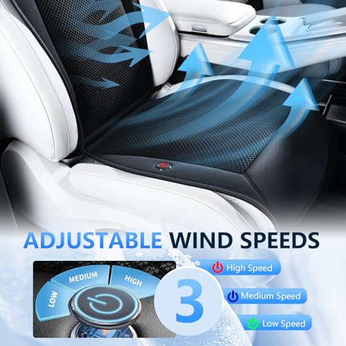 Image of FLORICH Cooling Car Seat Covers with 8 Turbo Fans Blowing & Suction Ventilated Car Seat Cushion 12V-24V 3-Speed Adjustable Car Seats Cooling Pad Universal Fit for Car SUV Truck Van Summer Driving