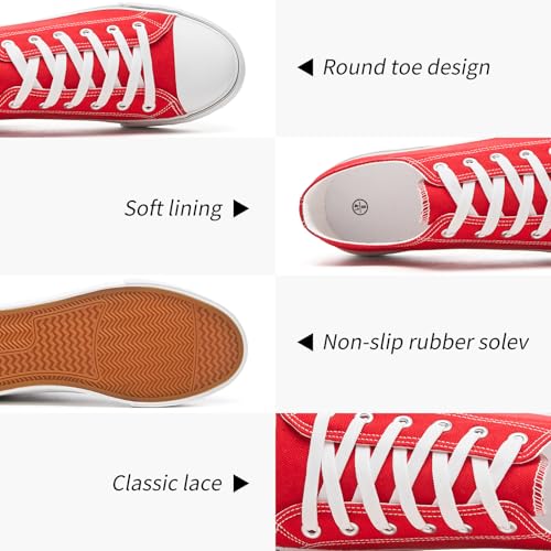 Image of yageyan Men Canvas Low top Shoes Classic Casual Sneakers Black and White Fashion Shoes