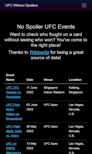UFC Without Spoilers