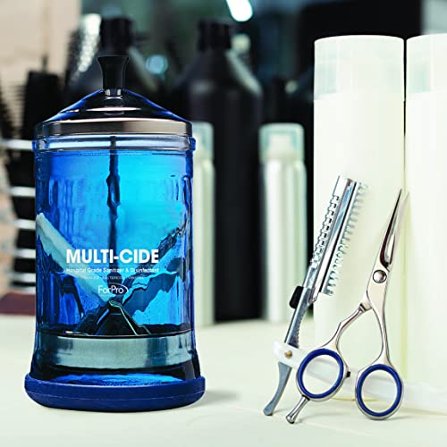 Forpro Multi-Cide Midsize Disinfecting Jar - Disinfectant Glass Jar For Manicure & Spa Implements - 21 Ounces, 8” H X 4.25” W #TOP5