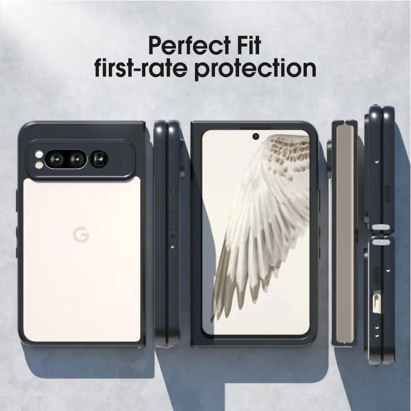 Image of Phone Case for Google Pixel Fold, Matte Frosted Back Cover, First-Rate Protection, Genuine Button Response, Special Radian Design, Camera Protection, Black