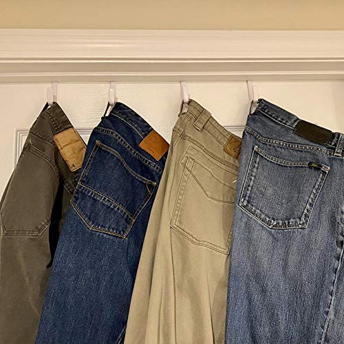 image for Evelots Over The Door Hooks - 4 Pack - Hangers for Clothes, Towel, Coa