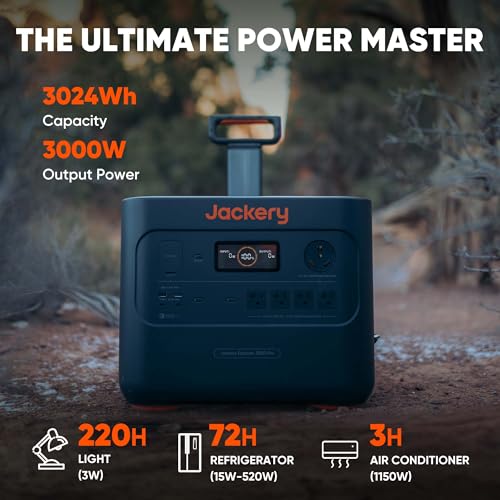 Image of Jackery Explorer 3000 Pro Portable Power Station, Solar Generator with 3024Wh, 2.4H to Full Charge, 2x100W PD Ports, Compatible with SolarSagas, for Emergencies, Outdoor Camping, RV