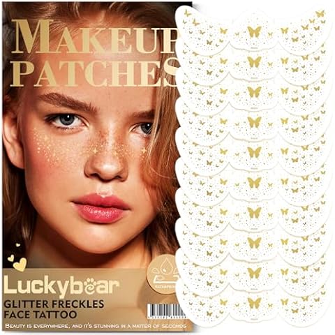 Luckybear Glitter Freckles Face Tattoos Cover