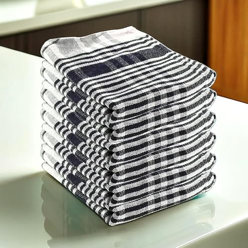 Image of Kuber Industries Pack of 18 Cotton Kitchen Cloth /Napkins | Fridge, Table, Kitchen Platform Cleaning & Roti Napkins | 16x26 Inches - Blue