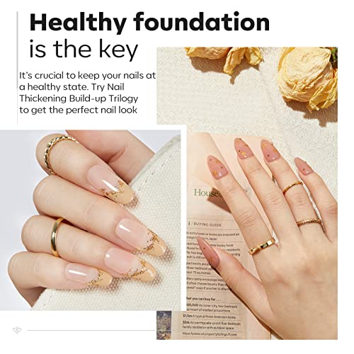 Image of modelones Builder Nail Gel with Gel Top Coat, 3Pcs Clear Builder Nail Kit for Thickening Apex Building Extension Rhinestone Gel Tips Glue, U /V LED Lamp Cured for Home DIY Salon Girls (Pack of 2)