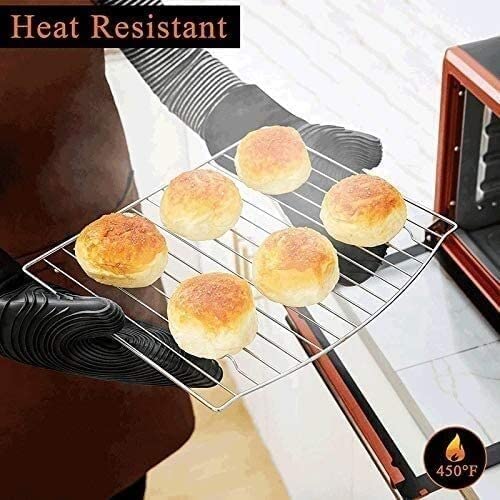 Guanti resistenti al calore, guanti da forno con 1 paio di guanti da forno in silicone extra lunghi e flessibili con guanti da forno, guanti resistenti al calore per la casa