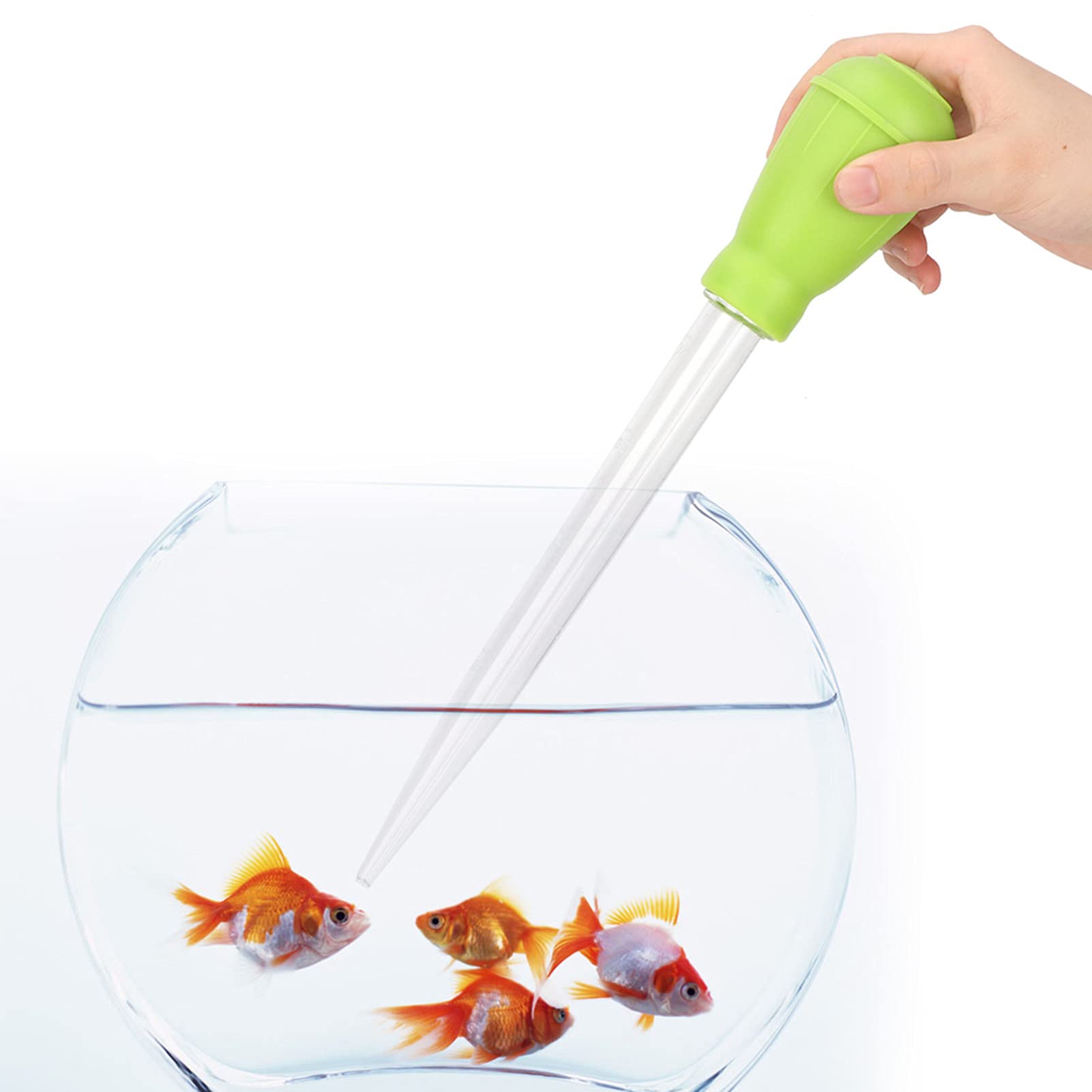 Mini Water Changer Efficient Suction Pump Clean Device for Fish Tank - Suitable for Office Mini Fish Tank, Small Size (Green)