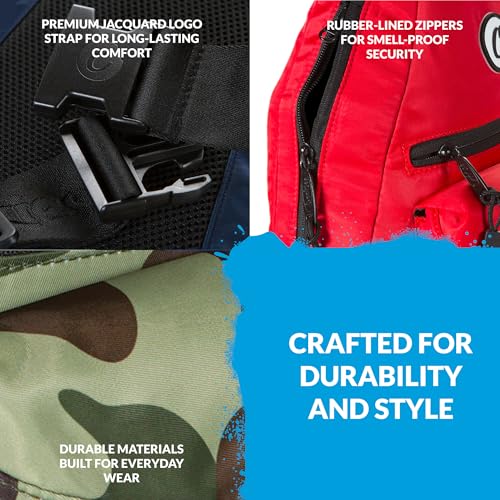 COOKIES Travel Smell Proof Sling Bag - Unisex Crossbody Bag for Men & Women, Lightweight Shoulder Bag for Hiking & Travel - Green Camo3