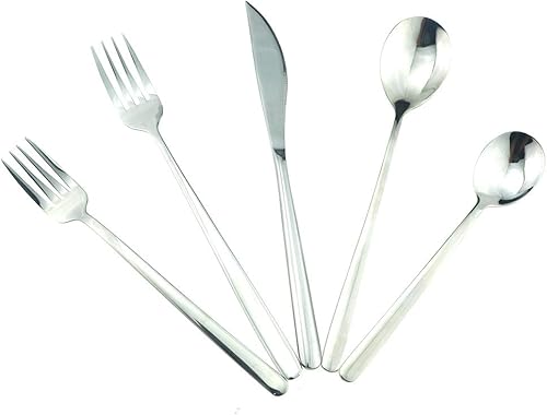 Miniatura 2 de JASHII SUS304 - Juego de cubiertos de acero inoxidable para el hogar, cocina, restaurante, hotel, pulido con espejo, juego de cubiertos de 20 piezas