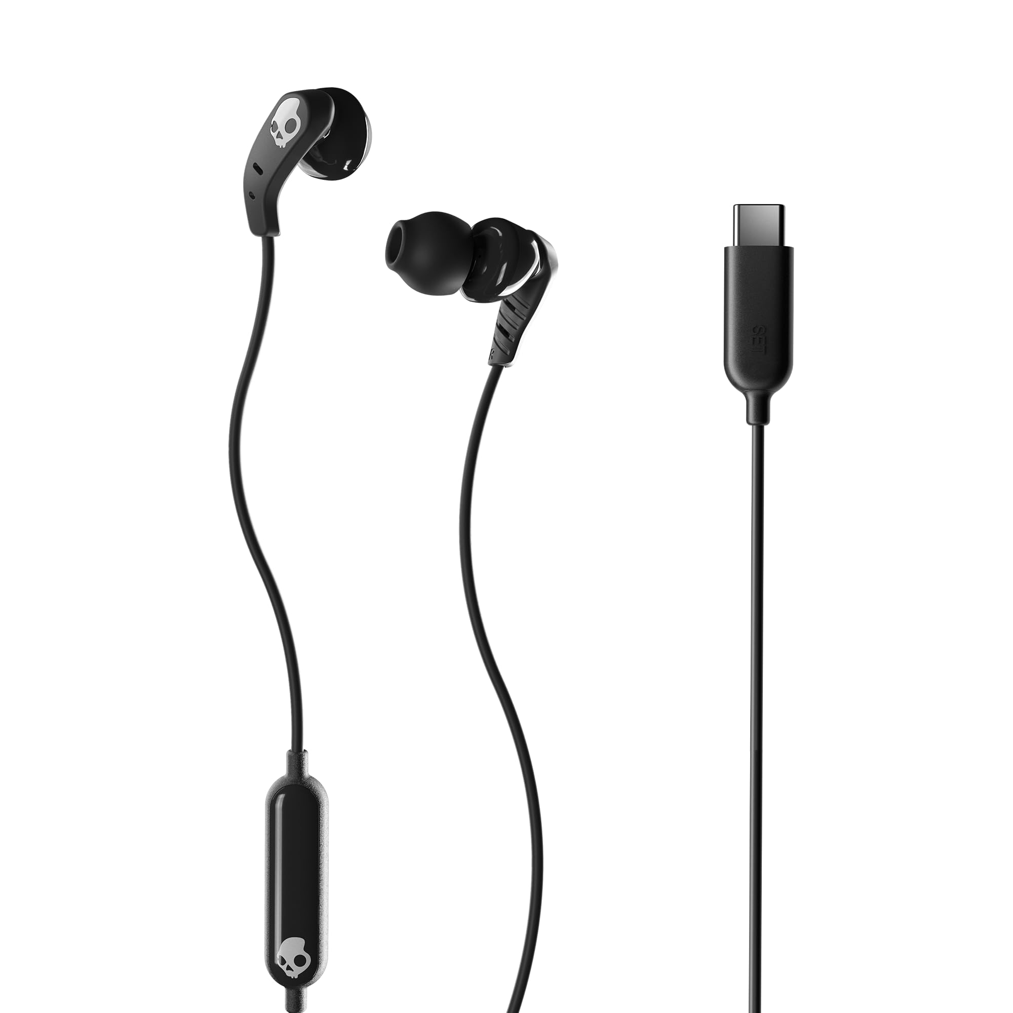 Skullcandy Set USB-C In-Ear Wired Earbuds, Microphone, Works with iPhone 15, Android and Laptop - Black