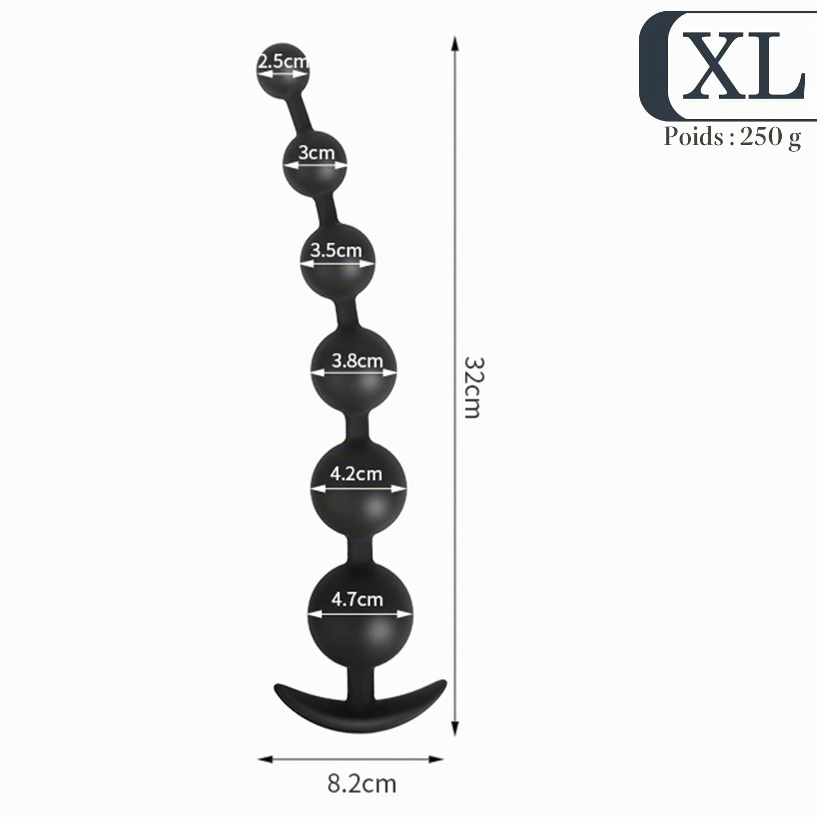 Perles Anales Plugs Anals avec 5 Perles Plug Femme Débutante,Plug Anale,Extenseur Femme,Extenseur Homme,Plug Anal Toys Anals,Godemichets Anals Butt Plug (XL)