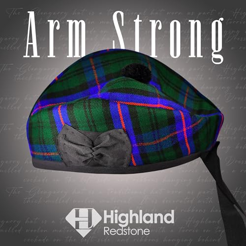 Image of Glengarry Cap-Traditional Scottish Hat, Acrylic Wool Tartan Glengarry hat, Kilts /Bagpipes Accessories