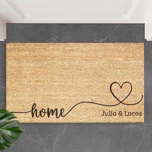 Transparent Gift Felpudo Personalizado con Nombres Lazo Corazón. ...