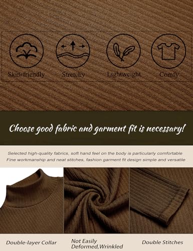 JoZorro Mens Mock Neck T Shirts Pullover High Neck Turtleneck Premium Cotton Long Sleeve Sweaters for Men4