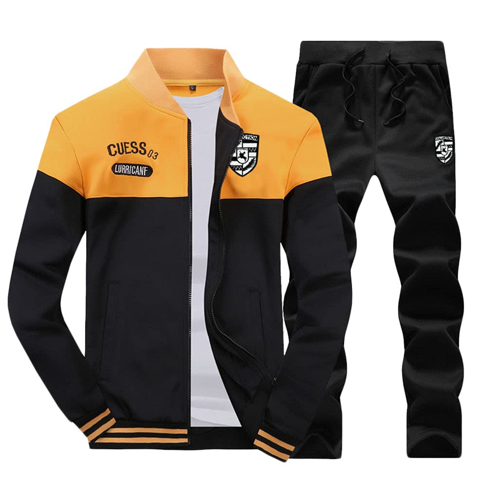 GUOCU Survêtement Homme 2 Pièces - Ensemble Jogging Zippé Confortable Automne Hiver