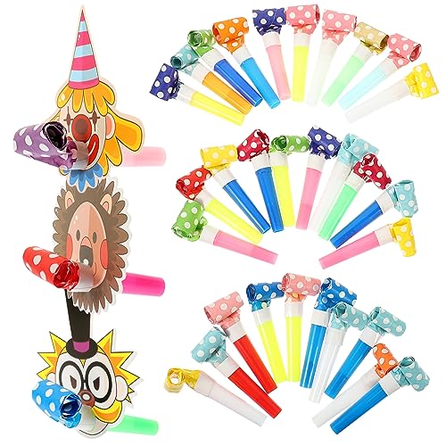 MAGICLULU 30pcs Party Blowers Noisemaker Cartoon Blowouts for Birthday Celebrations Fun Cheerleading Props Whistles for Festivals and Gatherings Assured