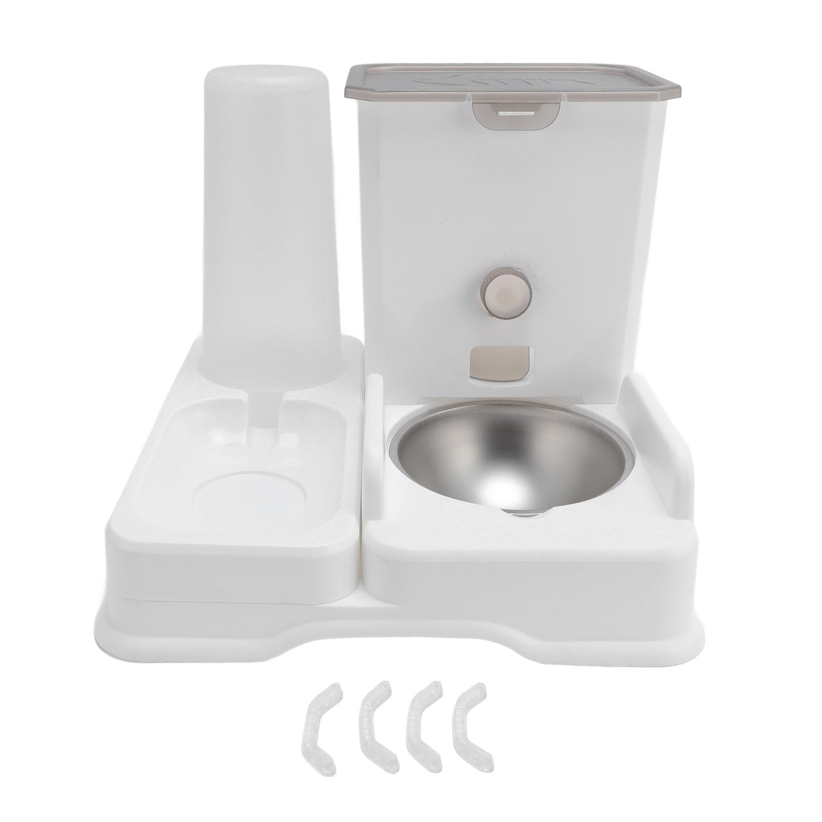 Aramox Distributore Automatico di Acqua per Alimenti per Animali Domestici, Design in Plastica Alimentatore per Cani e Gatti 2 in 1 con Doppie Ciotole per Idratazione e Nutrimento