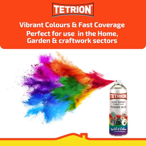 Image of Tetrion Easy Spray Paint - Chrome Silver 400ml - Reflective Acrylic Spray for Wood, Metal, Plastic, Ceramic & More - Fast-Drying, Smooth Mirror Finish, Indoor & Outdoor Use, 13.5 Oz