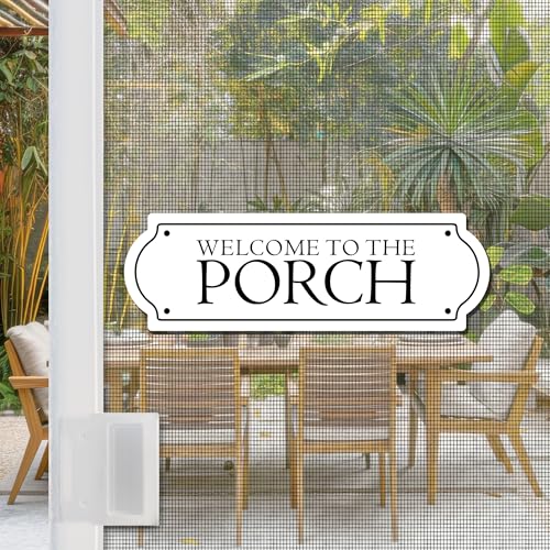 MeshMagnets 2 Pcs Screen Door Magnets | Signs & Decorations | Anti-Collision for People Pets & Birds | 11.5 x 3.75 - Porch (Not Retractable)