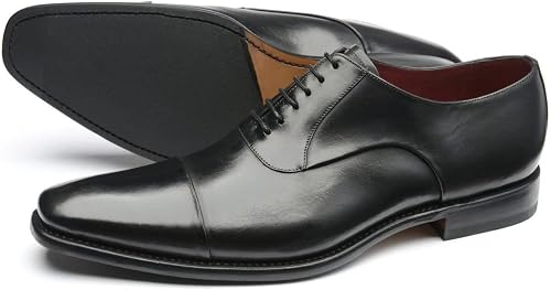 Loake Snyder Black Calf Leather Toe Cap 