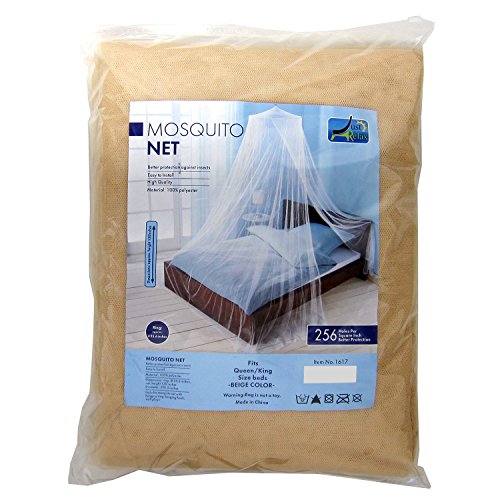 Just Relax Mosquito NET, Elegant Bed Canopy Set Including Full Hanging Kit, Ideal for Indoors or Outdoors, Intended for a for Covering Beds, Cribs, Hammocks (Beige, Queen/King) - Thumbnail 4