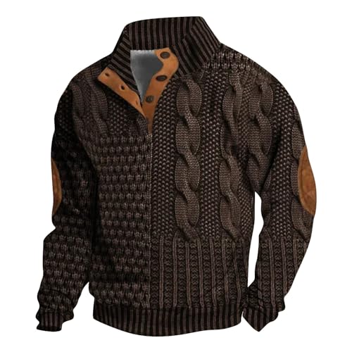 Pull chaud pour homme anti-usure avec patchs renforcés aux coudes