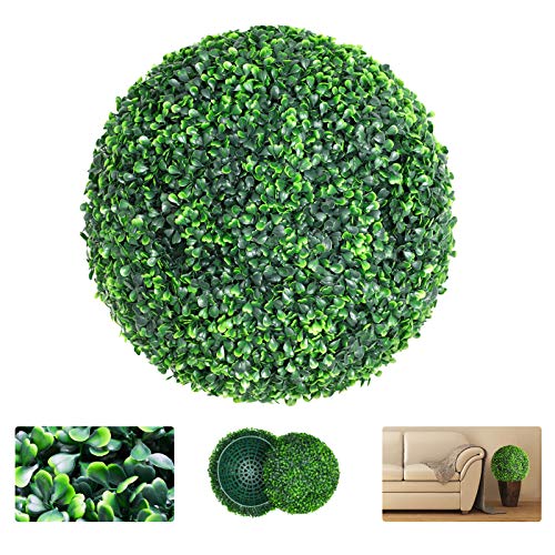 VegasDoggy 1 PCS 19.7 Inch Artificial Boxwood Balls Topiary - 4 Layers Faux Plants Decorative Balls UV Protected for Indoor, Outdoor, Garden, Wedding, Balcony, Backyard and Home Decor