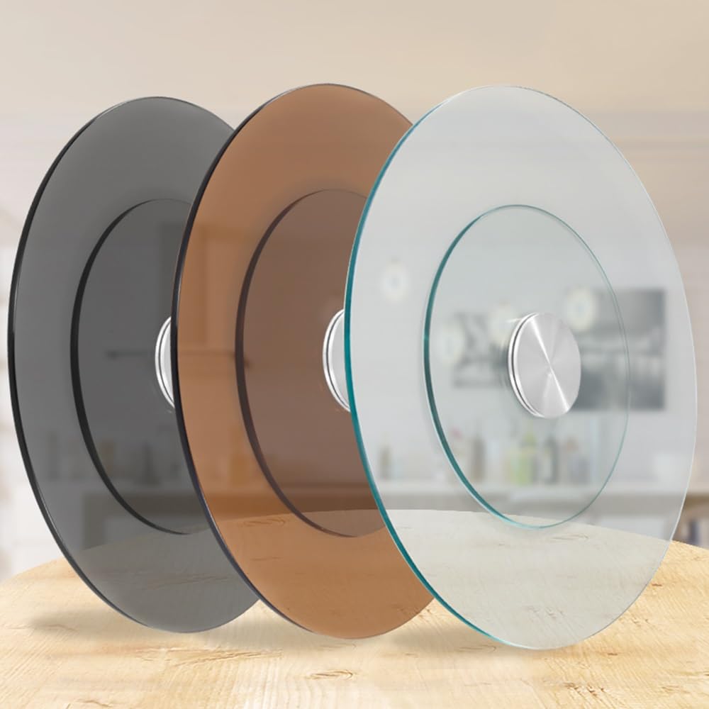 Plateau tournant en verre pour attraper facilement les plats sans se lever