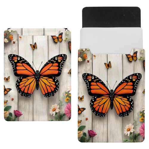 Funda para portátil de 35.1 x 25.9 cm maletín ligero flores y mariposas