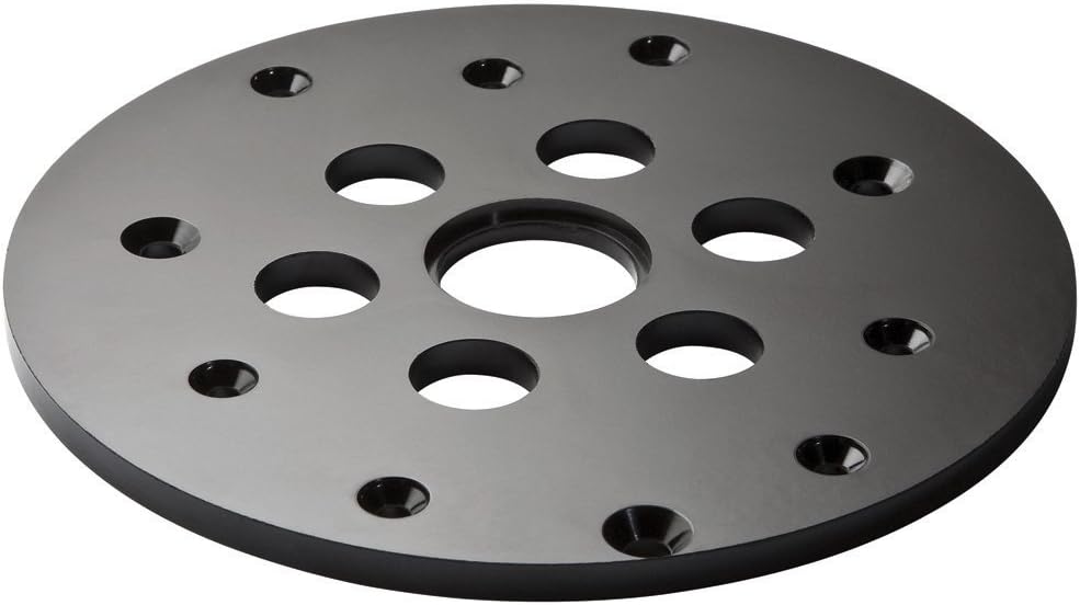Rockler Guide Bushing Router Plate - Router Plate Features 1-1/4” Center Opening to Accept Guide Bushings – Solid Plastic Router Guide Plate - Router Table Insert Plate Includes Mounting Hardware