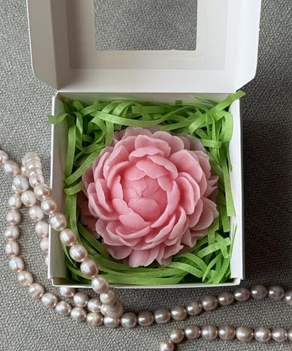 Peony Soap Flowers 78g – Handmade Glycerin Soap Flower in Gift Box – Vegan Luxury Spa Gift for Her - Image 3