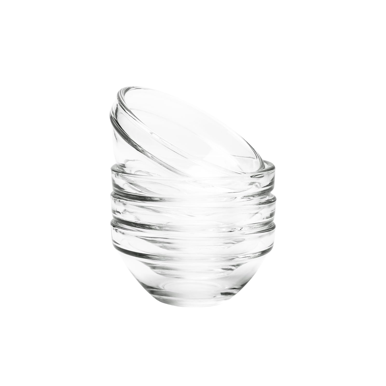 Clear Glass Pinch Bowls - Set of 4 -1