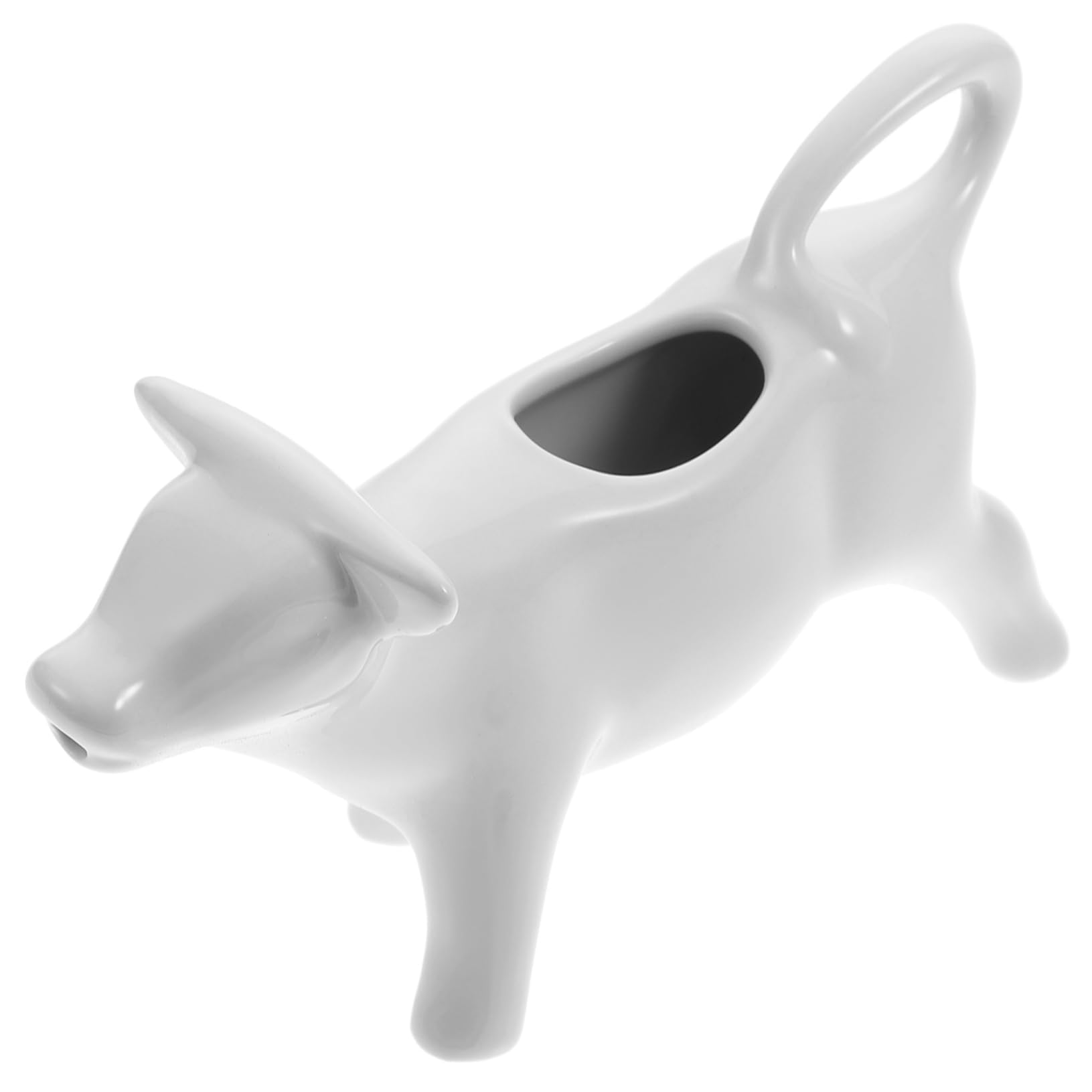 KICHOUSE Cow Creamer Bowl Milk Jug Ceramic Pitcher Coffee Frothing Cup 40ml White Ceramic
