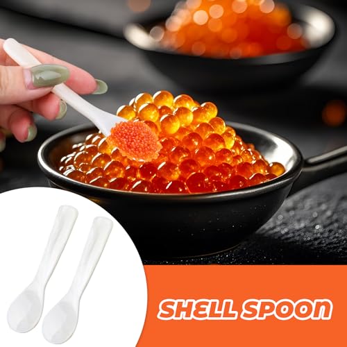 Miniatura 2 de Juego Elegante De Cucharas De Nácar Para Caviar, 2 Piezas, Accesorio Ideal Para Degustación De Caviar, Cucharas De Nácar De Alta Gama Para Servir Caviar Con Estilo.