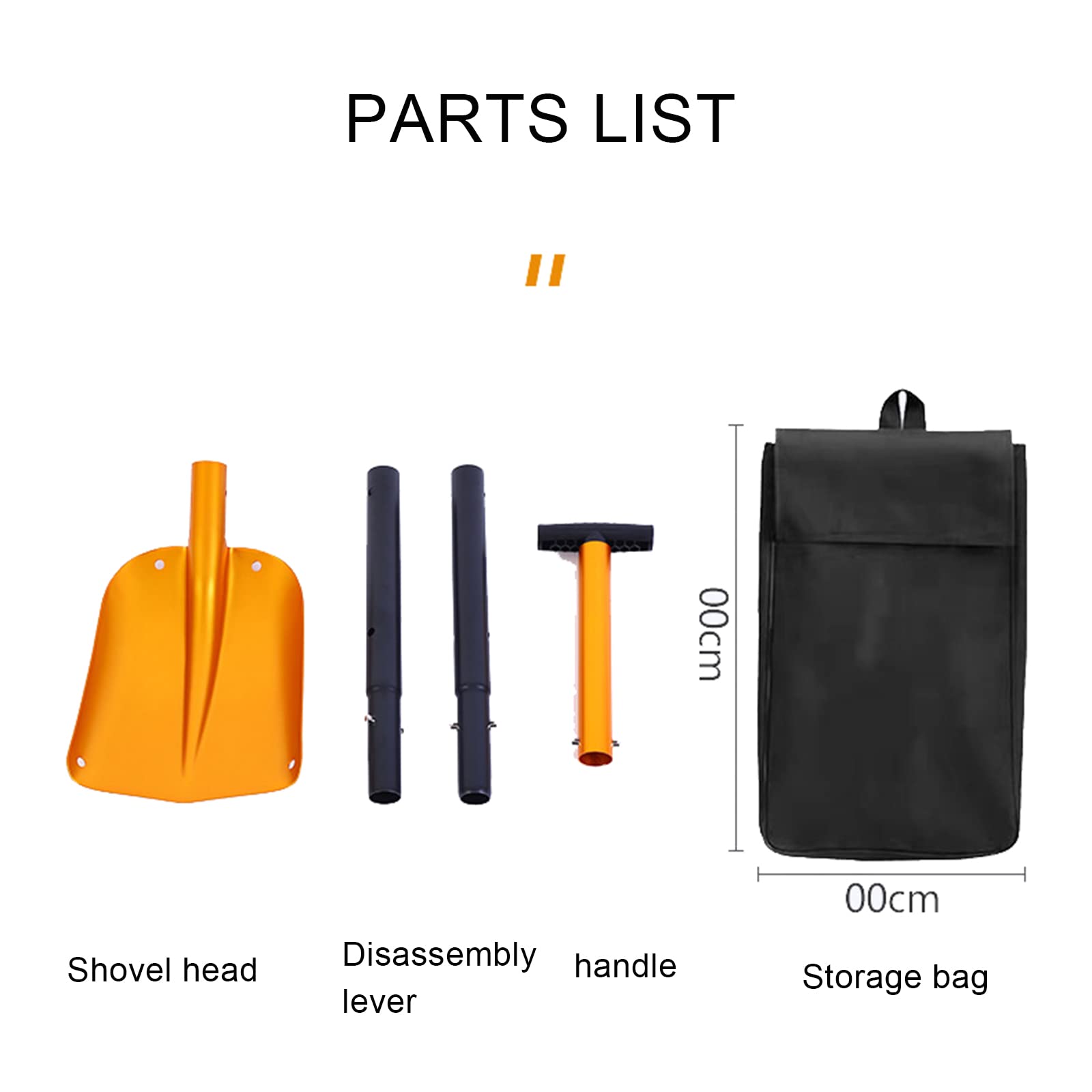 Pala De Nieve Portátil para Coche, Desmontable, Telescópica, para Invierno,Negro
