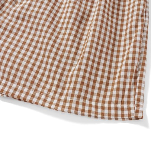 Image of Y2k Plaid Shorts Cute Baggy Ginghem Boxer Shorts for Women Checked Lounge Pajama Bottom Preppy Sleep Pj Shorts
