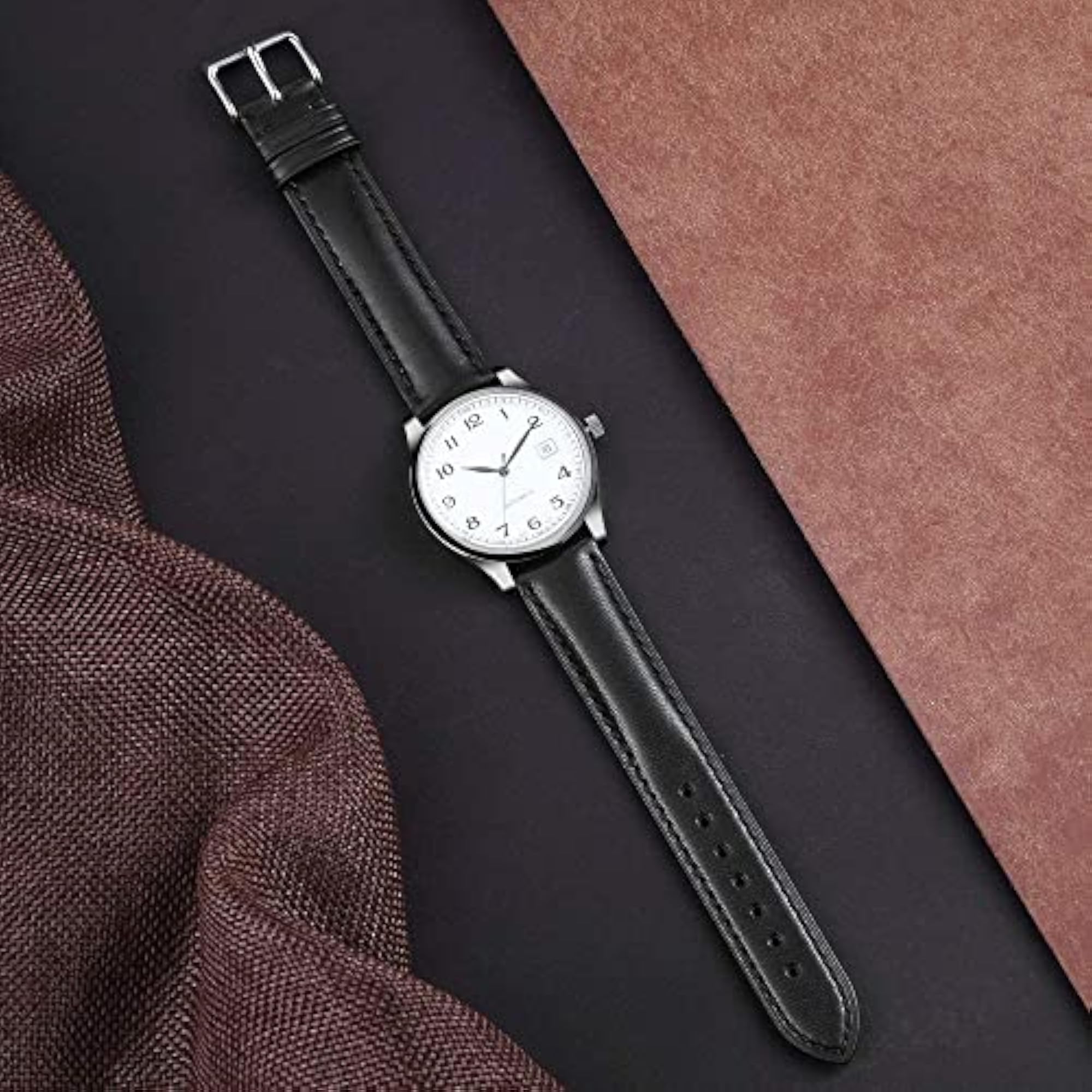 Genuine Leather Watch Band Strap, 19mm