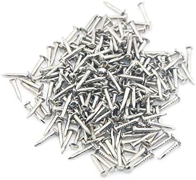 LinwoodSmall Smooth Round Head Nails Multi-Purpose for DIY Decorative Pictures Boxes Household Accessories 200pcs (0.04x0.4inch, Silver)