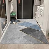 Rectangle Enterway Rug Low Pile Area Rug Non Slip Accent Throw Rug Kids Play Floor Carpet for Indoor