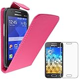 ebestStar - Coque Compatible avec Samsung Galaxy Trend 2 Lite SM-G318H, Galaxy V Plus Etui Housse PU Cuir Rabat Flip, Rose + Film écran Verre Trempé [Appareil: 121.4 x 62.9 x 10.7mm, 4.0'']