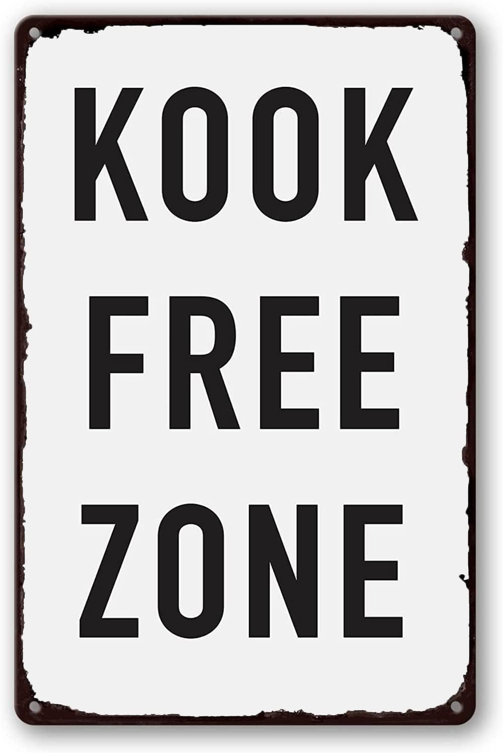 Nuboxx Metal Vintage Tin Sign Kook Free Zone Tin Sign Living Room, Kitchen, Farm Tin Sign Hanging Poster Decor Rustic Home Decor 8X12 Inches