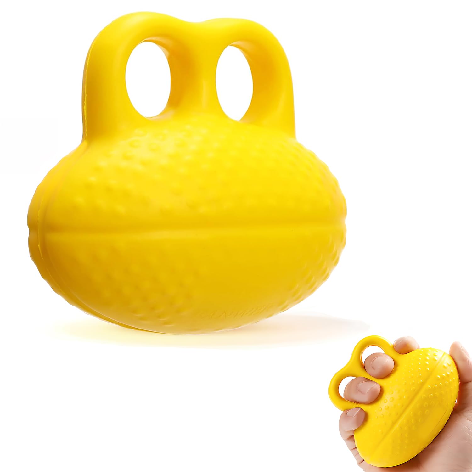 Hand Exercise Ball,Hand Exerciser Grip Strengthener Ball for Seniors for Patient Recovery Elderly Stroke Arthritis Physical Therapy Anxiety Stress Relief Pressure(Width 4.13inch,Yellow)