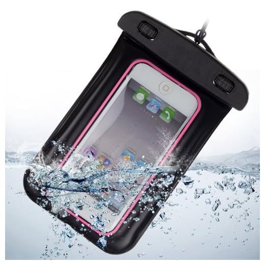 SumacLife Waterproof Pouch Diving Bag Case for iPhone 5s, iPhone 5, iPhone 5c, iPod Touch 5, Pink and Black