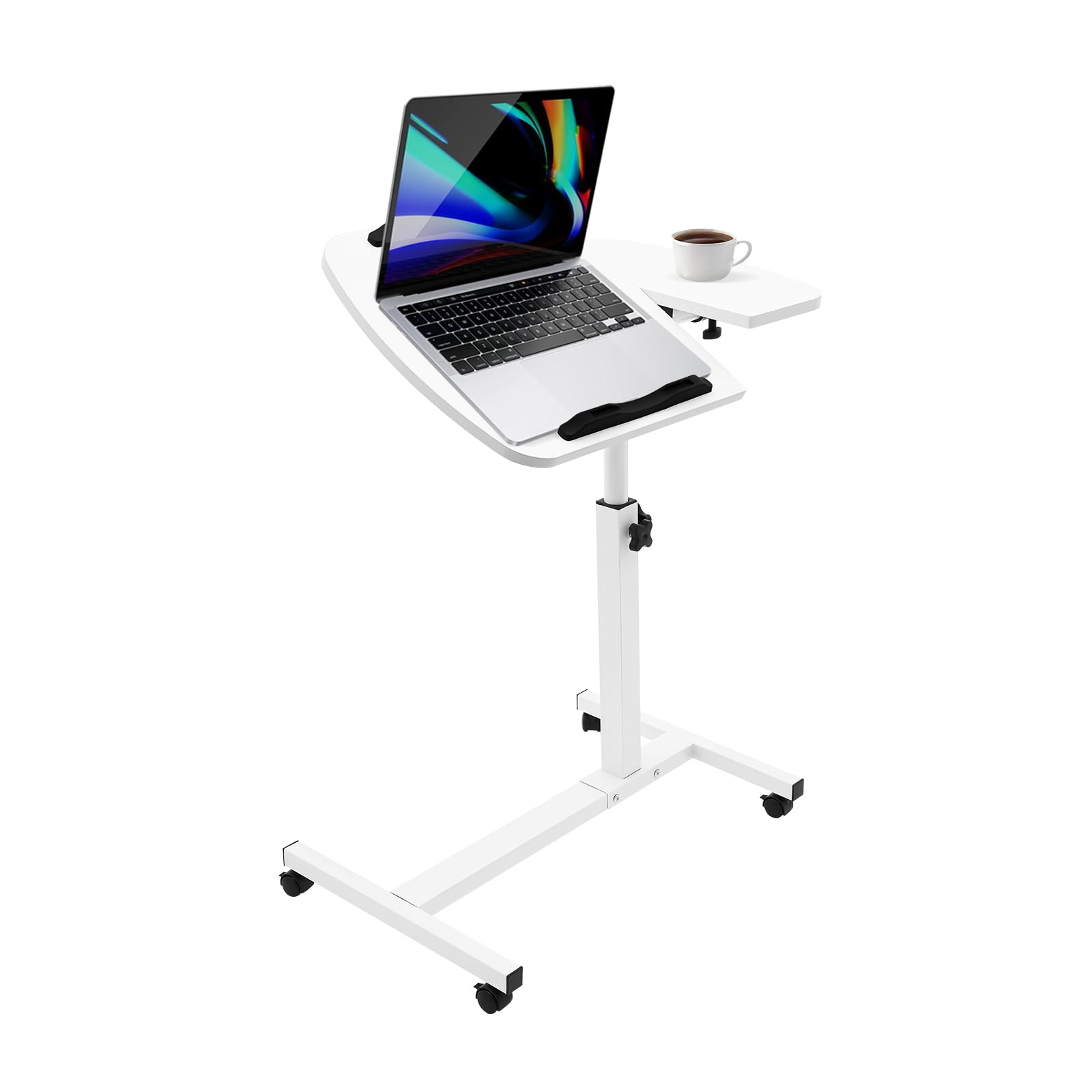 Small Mobile Standing Desk 24-38 Height-Adjustable Desk Portable Tilted Computer Stand 90 Folded Office Laptop Table Mobile Workstation
