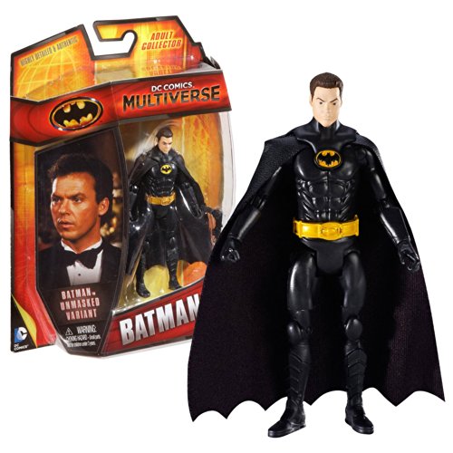 DC Comics Multiverse Mattel Year 2013 Series 4 Inch Tall Action Figure - Unmasked Variant Batman (Michael Keaton) with Grappling Hook Gun DC Comics Multiverse Mattel Year 2013 Series 4 Inch Tall Action Figure - Unmasked Variant Batman (Michael Keaton) with Grappling Hook Gun
