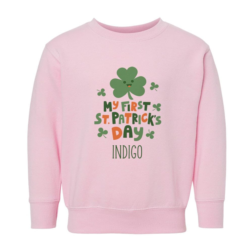 My First St. Patrick's Day Indigo Kids Sweatshirt Toddler 4T Pink